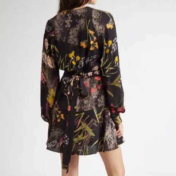 Reiss Keira Floral Long Sleeve Minidress. Sz: 4 - Picture 2 of 10